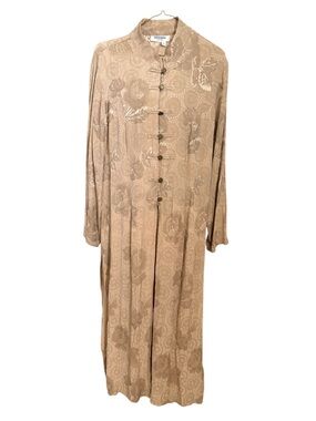 Nira Nira | Vintage gold brocade long jacket. Nehru collar. Frog closures. Large